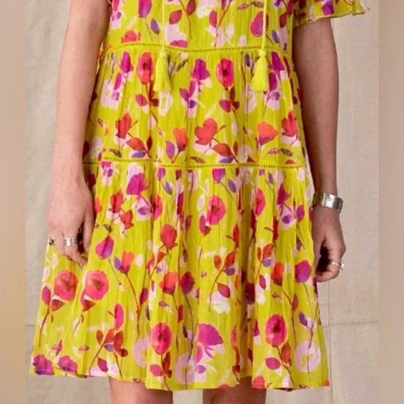 Sundance Muriel Orchard Floral Dress Size M Fully Lined Pockets Knee Length - Picture 3 of 13